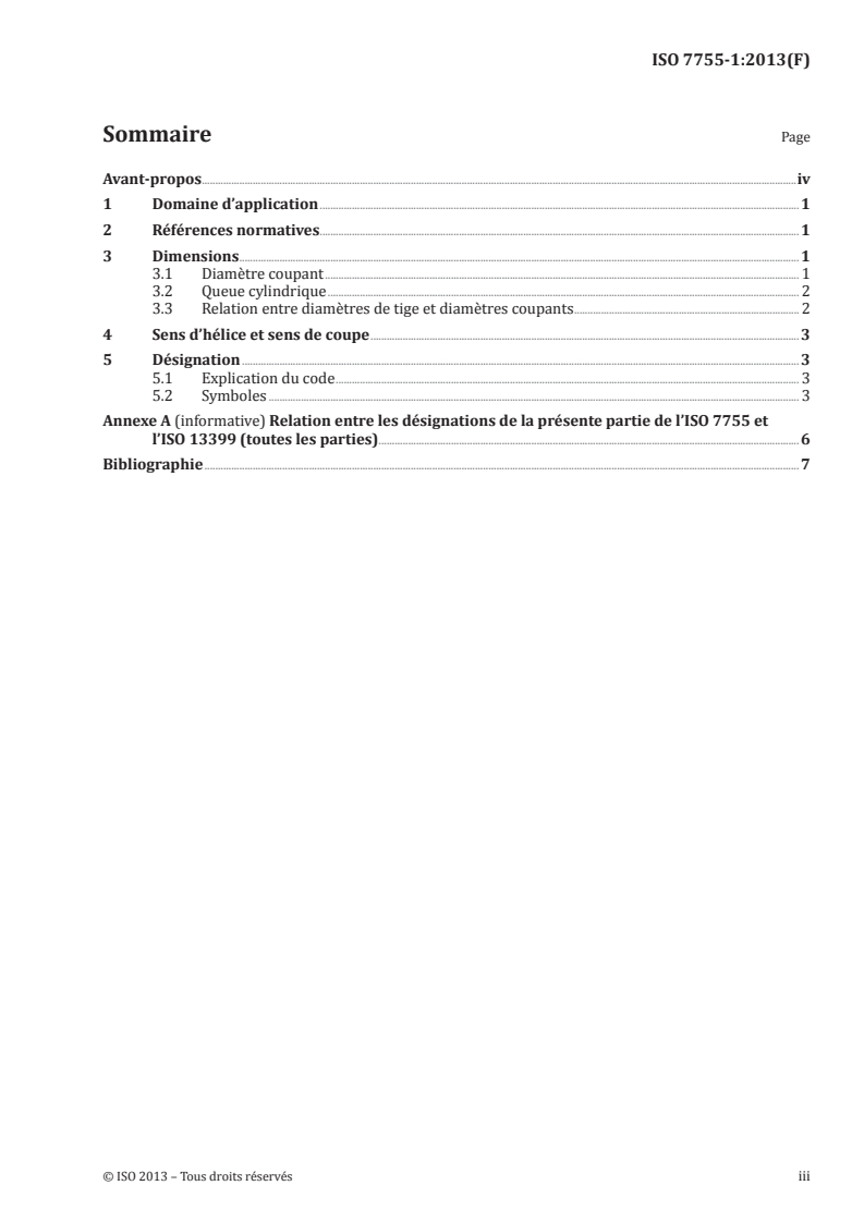 ISO 7755-1:2013 ISO 7755-1:2013 - Fraises-limes en métaux-durs — Partie 1: Spécifications générales/8/2013 - Page 3 preview