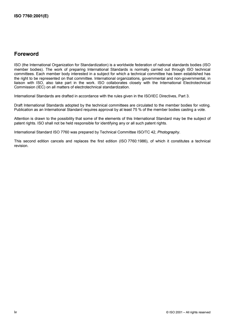 ISO 7760:2001 ISO 7760:2001 - Photography — Processing waste — Determination of hydroquinone/20/2001 - Page 4 preview