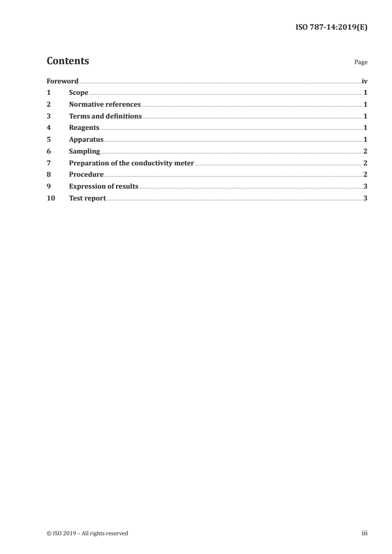 ISO 787-14:2019 ISO 787-14:2019 - General methods of test for pigments and extenders — Part 14: Determination of resistivity of aqueous extract/26/2019 - Page 3 preview