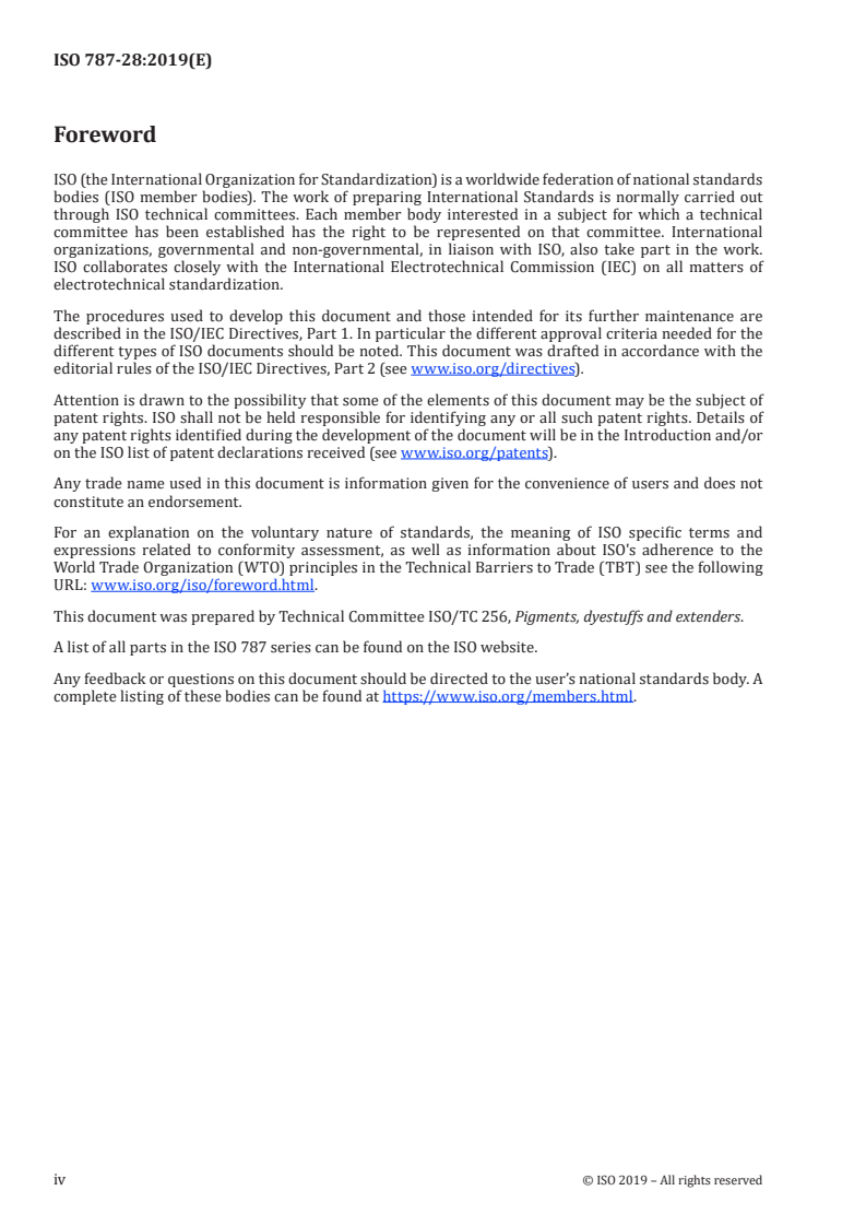 ISO 787-28:2019 ISO 787-28:2019 - General methods of tests for pigments and extenders — Part 28: Determination of total content of polychlorinated biphenyls (PCB) by dissolution, cleanup and GC-MS/10/2019 - Page 4 preview