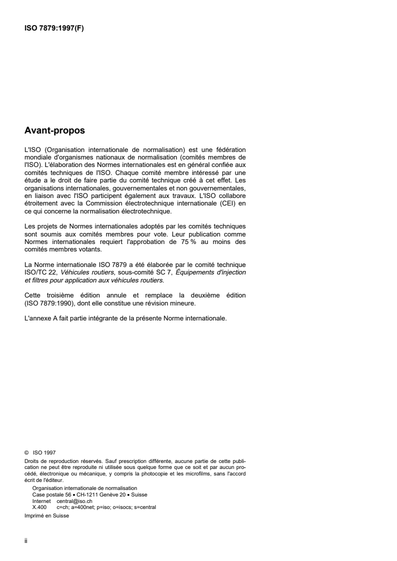 ISO 7879:1997 ISO 7879:1997 - Moteurs diesels — Pompes d'injection en ligne à fixation par le berceau — Dimensions de montage/20/1997 - Page 2 preview