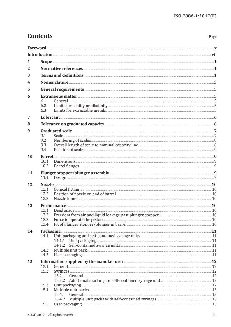 ISO 7886-1:2017 ISO 7886-1:2017 - Sterile hypodermic syringes for single use — Part 1: Syringes for manual use/22/2019 - Page 3 preview