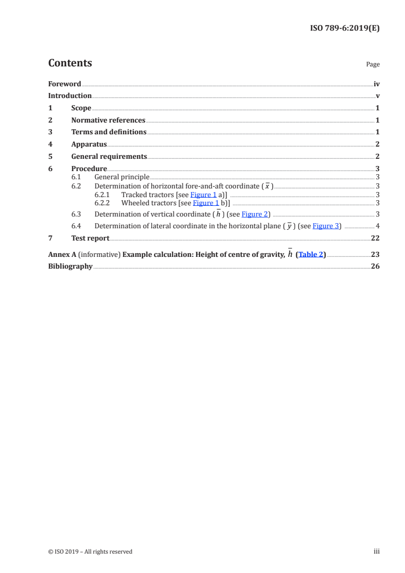 ISO 789-6:2019 ISO 789-6:2019 - Agricultural tractors — Test procedures — Part 6: Centre of gravity/5/2019 - Page 3 preview