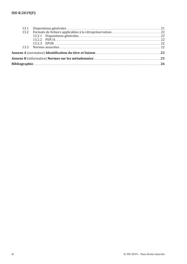 ISO 8:2019 ISO 8:2019 - Information et documentation — Présentation et identification des périodiques/1/2019 - Page 4 preview