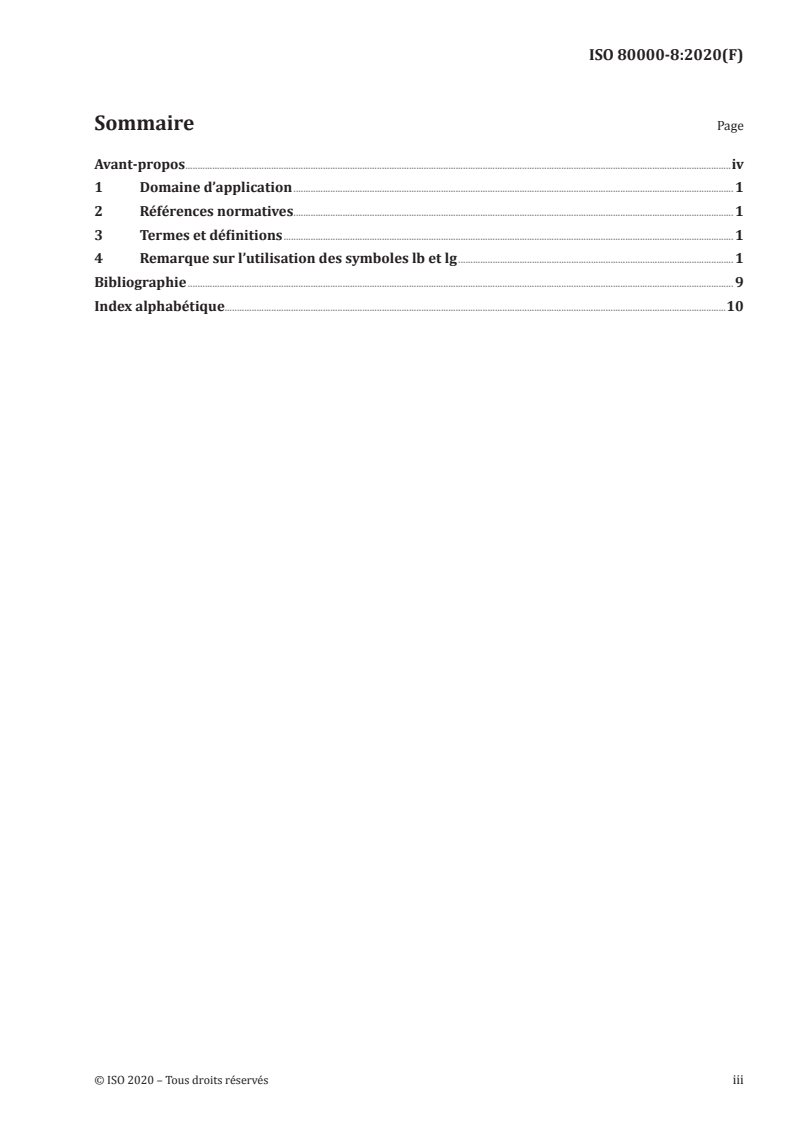 ISO 80000-8:2020 ISO 80000-8:2020 - Grandeurs et unités — Partie 8: Acoustique/4/2020 - Page 3 preview