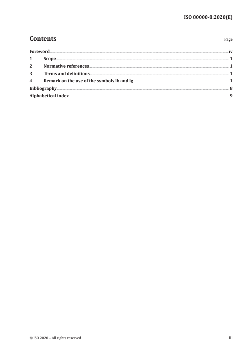 ISO 80000-8:2020 ISO 80000-8:2020 - Quantities and units — Part 8: Acoustics/4/2020 - Page 3 preview