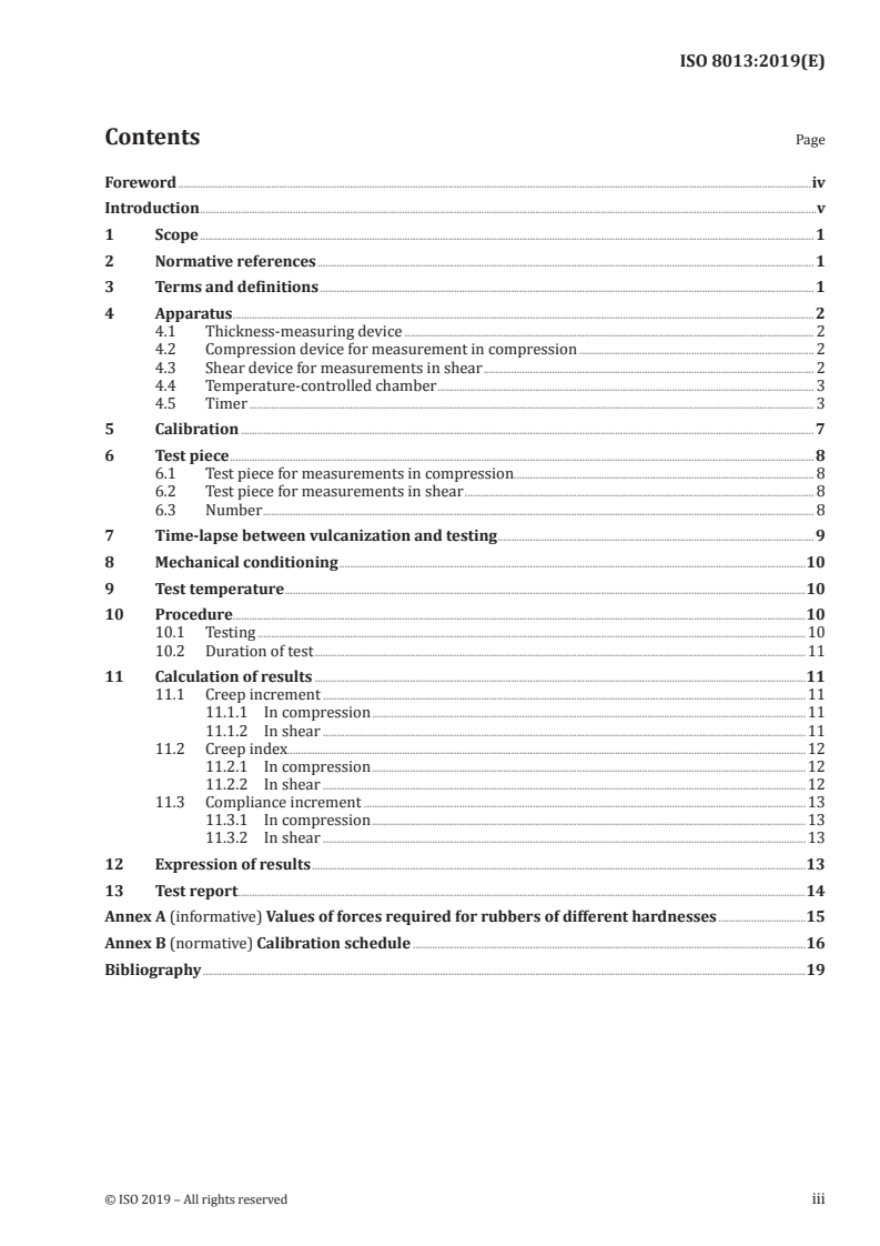 ISO 8013:2019 ISO 8013:2019 - Rubber, vulcanized — Determination of creep in compression or shear/25/2019 - Page 3 preview