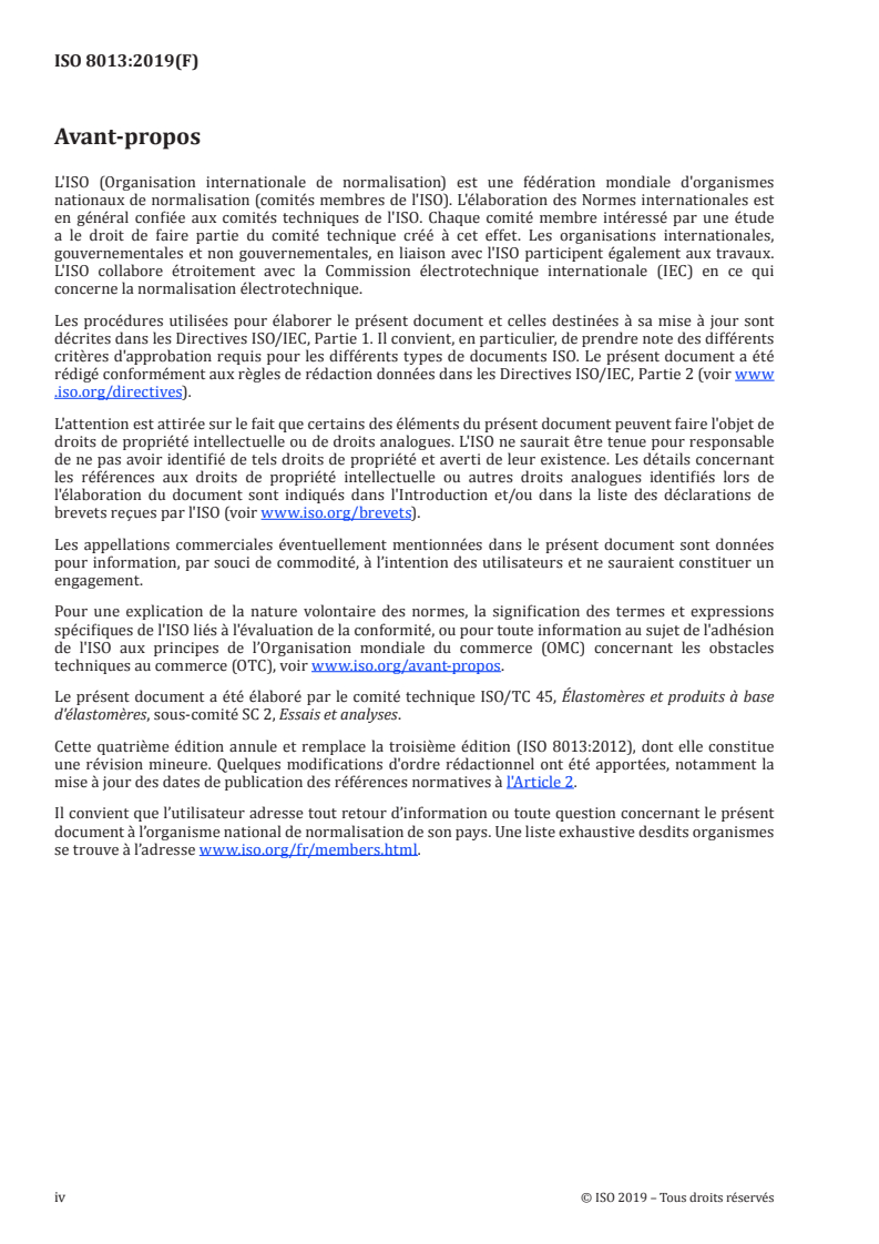 ISO 8013:2019 ISO 8013:2019 - Caoutchouc vulcanisé — Détermination du fluage en compression ou en cisaillement/25/2019 - Page 4 preview
