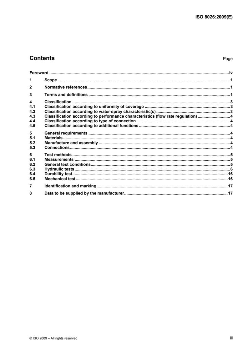 SIST ISO 8026:2015 ISO 8026:2009 - Agricultural irrigation equipment — Sprayers — General requirements and test methods/10/2009 - Page 3 preview