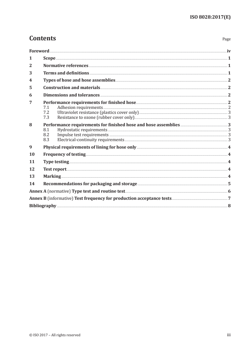 ISO 8028:2017 ISO 8028:2017 - Rubber and/or plastics hoses and hose assemblies for airless paint spraying — Specification/5/2017 - Page 3 preview