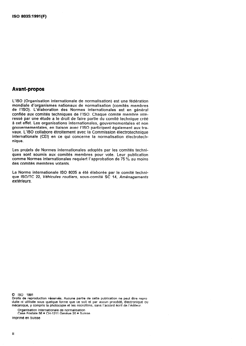 ISO 8035:1991 ISO 8035:1991 - Véhicules routiers utilitaires et autobus de plus de 3,5 t — Dispositifs de remorquage avant/12/1991 - Page 2 preview