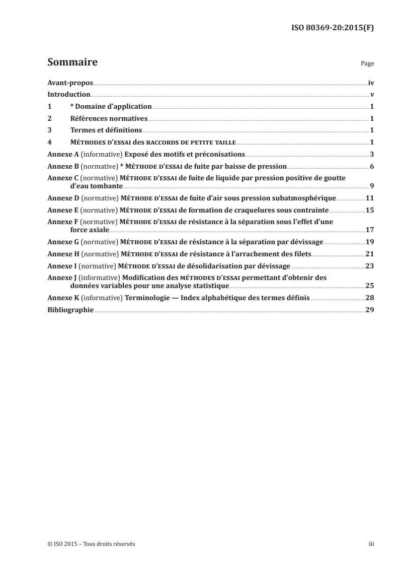 ISO 80369-20:2015 ISO 80369-20:2015 - Raccords de petite taille pour liquides et gaz utilisés dans le domaine de la santé — Partie 20: Méthodes d'essai communes/11/2015 - Page 3 preview