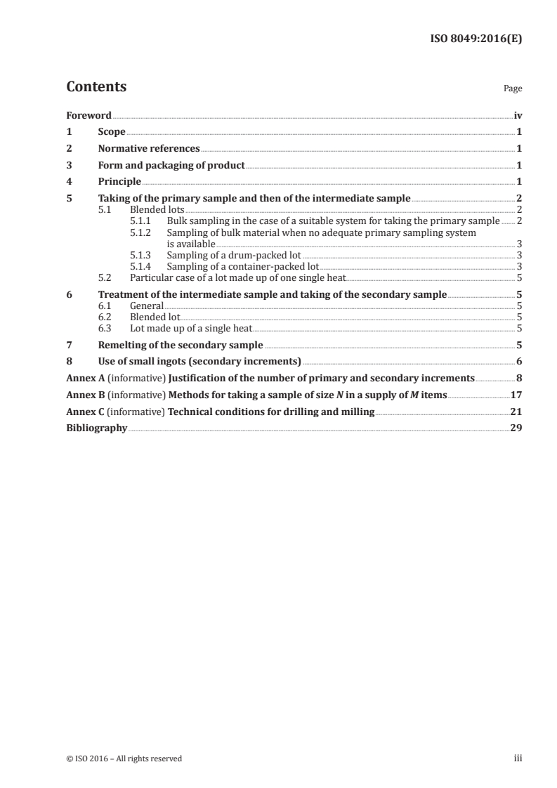 ISO 8049:2016 ISO 8049:2016 - Ferronickel shot — Sampling for analysis/1/2016 - Page 3 preview