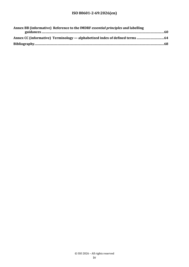 ISO 80601-2-69:2026 ISO 80601-2-69:2026 - Medical electrical equipment — Part 2-69: Particular requirements for the basic safety and essential performance of oxygen concentrator equipment - Page 4 preview