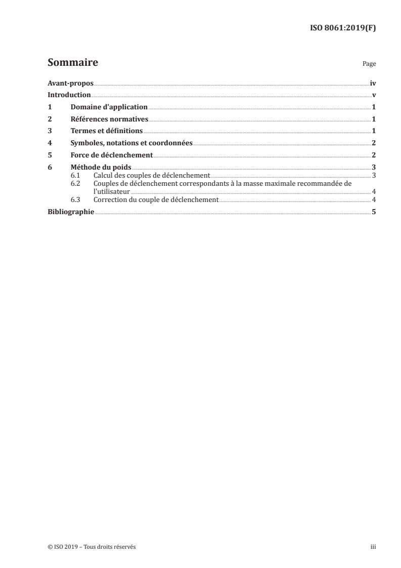 ISO 8061:2019 ISO 8061:2019 - Fixations de skis alpins — Sélection des valeurs du couple de déclenchement/8/2019 - Page 3 preview