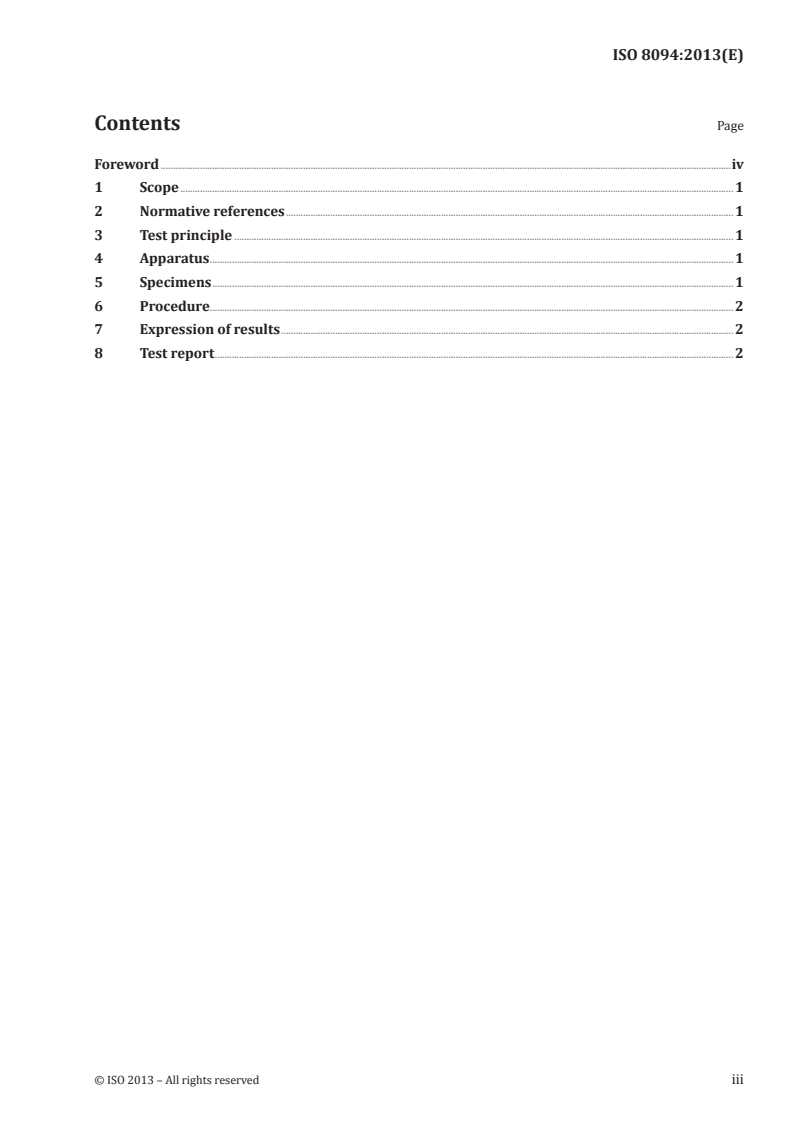 ISO 8094:2013 ISO 8094:2013 - Steel cord conveyor belts — Adhesion strength test of the cover to the core layer/17/2013 - Page 3 preview