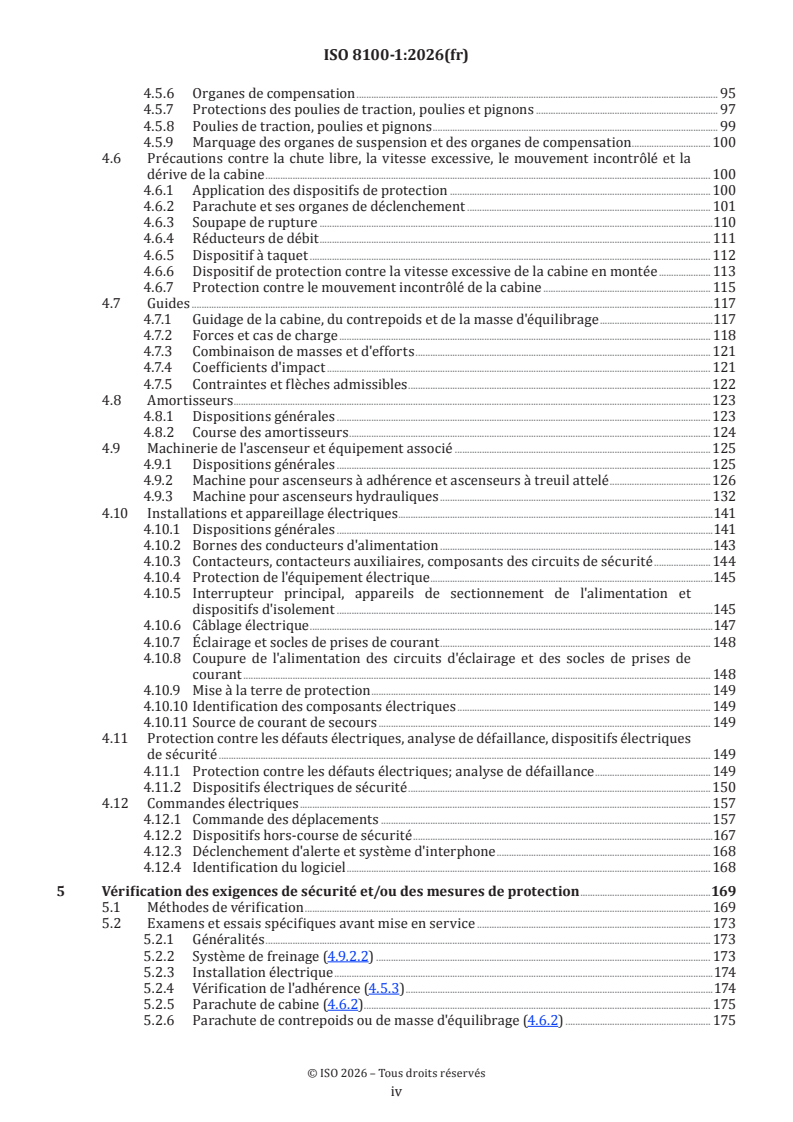 ISO 8100-1:2026 ISO 8100-1:2026 - Ascenseurs pour le transport de personnes et d'objets — Partie 1: Règles de sécurité pour la construction et l'installation d'ascenseurs et d'ascenseurs de charge - Page 4 preview