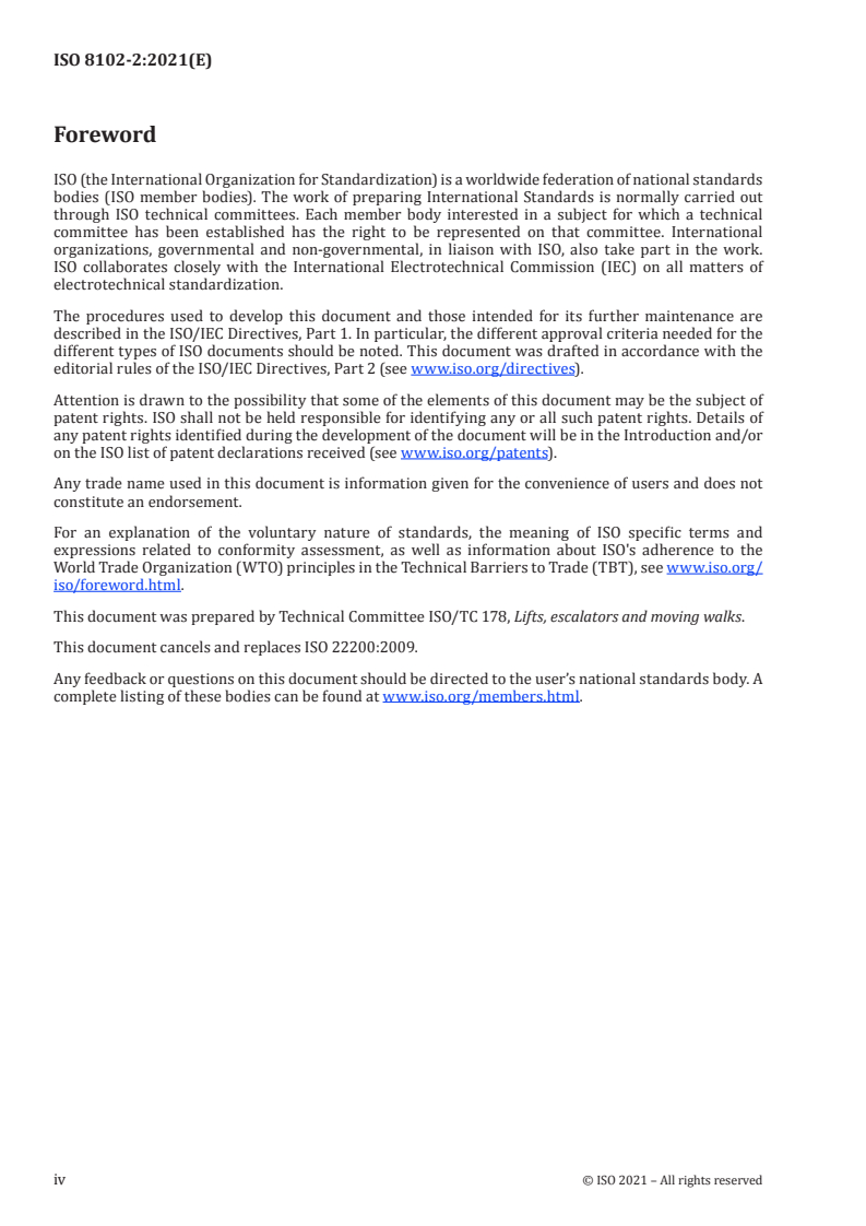 ISO 8102-2:2021 ISO 8102-2:2021 - Electrical requirements for lifts, escalators and moving walks — Part 2: Electromagnetic compatibility with regard to immunity/13/2021 - Page 4 preview