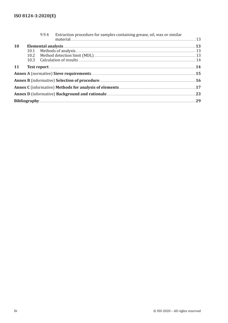 ISO 8124-3:2020 ISO 8124-3:2020 - Safety of toys — Part 3: Migration of certain elements/16/2020 - Page 4 preview