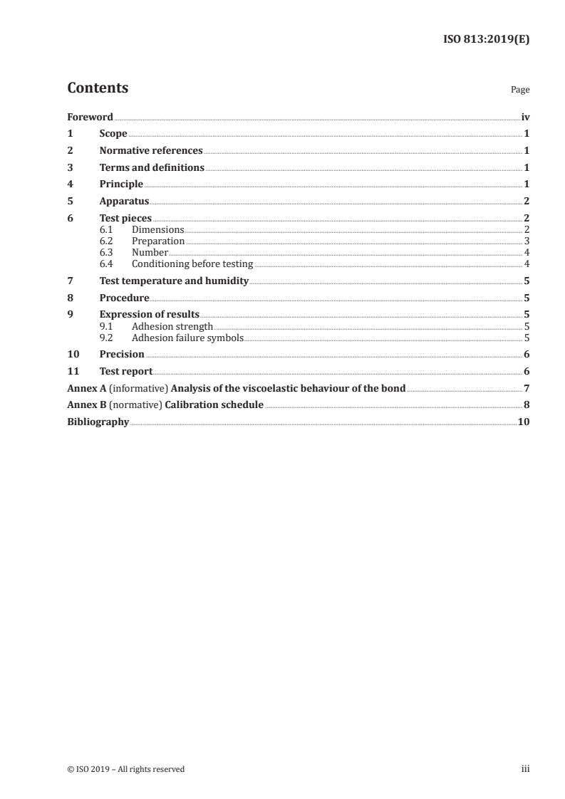 ISO 813:2019 ISO 813:2019 - Rubber, vulcanized or thermoplastic — Determination of adhesion to a rigid substrate — 90 degree peel method/17/2019 - Page 3 preview