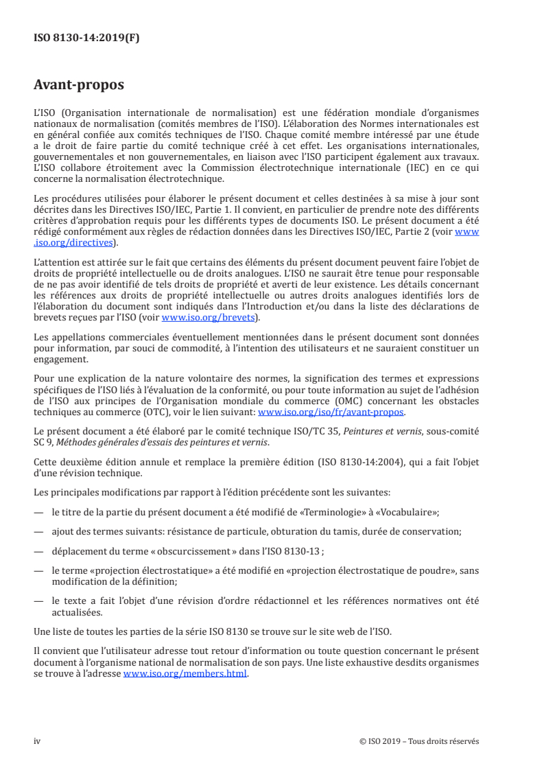 ISO 8130-14:2019 ISO 8130-14:2019 - Poudres pour revêtement — Partie 14: Vocabulaire/1/2019 - Page 4 preview