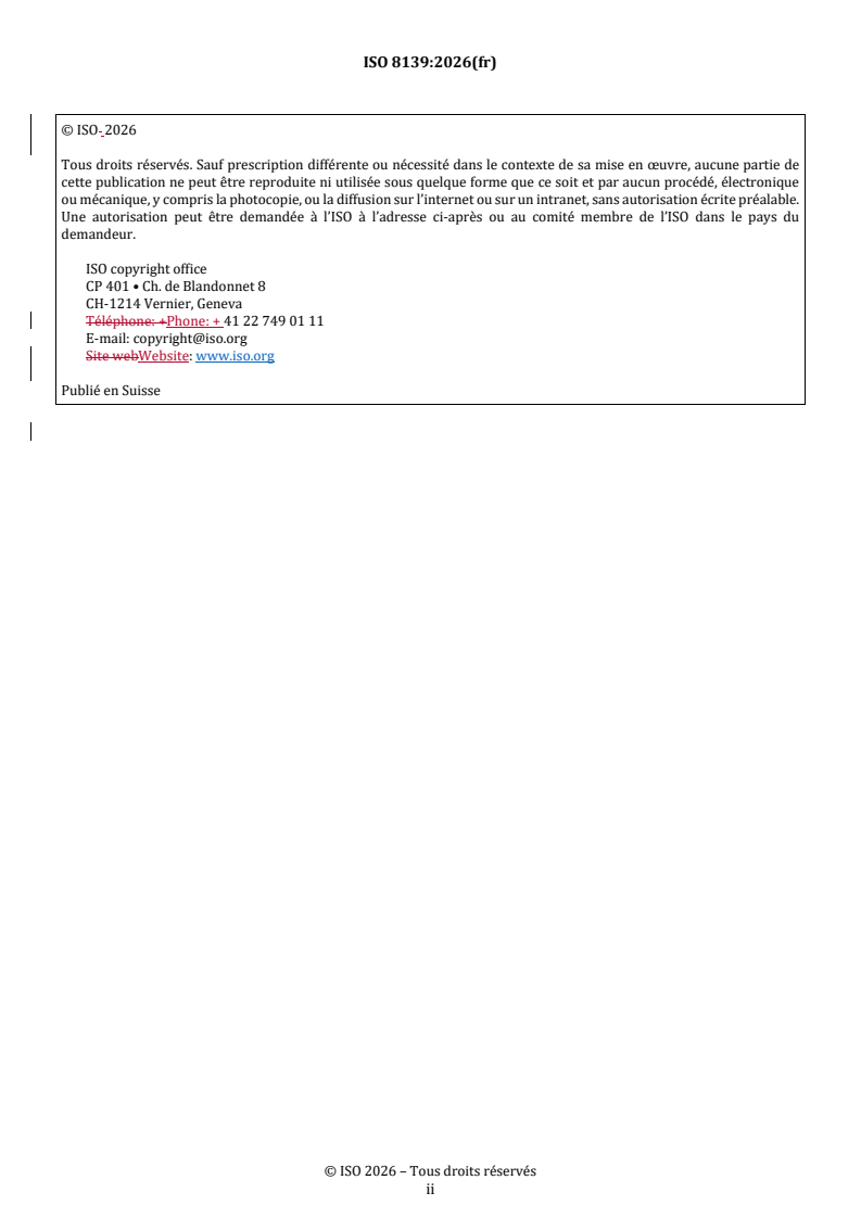 ISO 8139:2026 REDLINE ISO 8139:2026 - Transmissions pneumatiques — Vérins, série 1 000 kPa (10 bar) — Dimensions d'interchangeabilité des tenons à rotule d'extrémité de tige - Page 2 preview