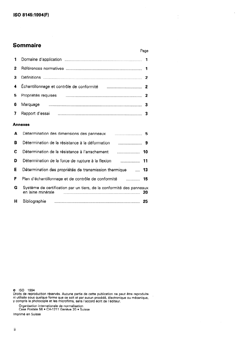 ISO 8145:1994 ISO 8145:1994 - Isolation thermique — Panneaux rigides en laine minérale pour l'isolation par l'extérieur des toitures-terrasses — Spécifications/20/1994 - Page 2 preview