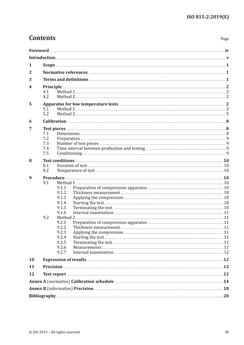 ISO 815-2:2019 ISO 815-2:2019 - Rubber, vulcanized or thermoplastic — Determination of compression set — Part 2: At low temperatures/26/2019 - Page 3 preview