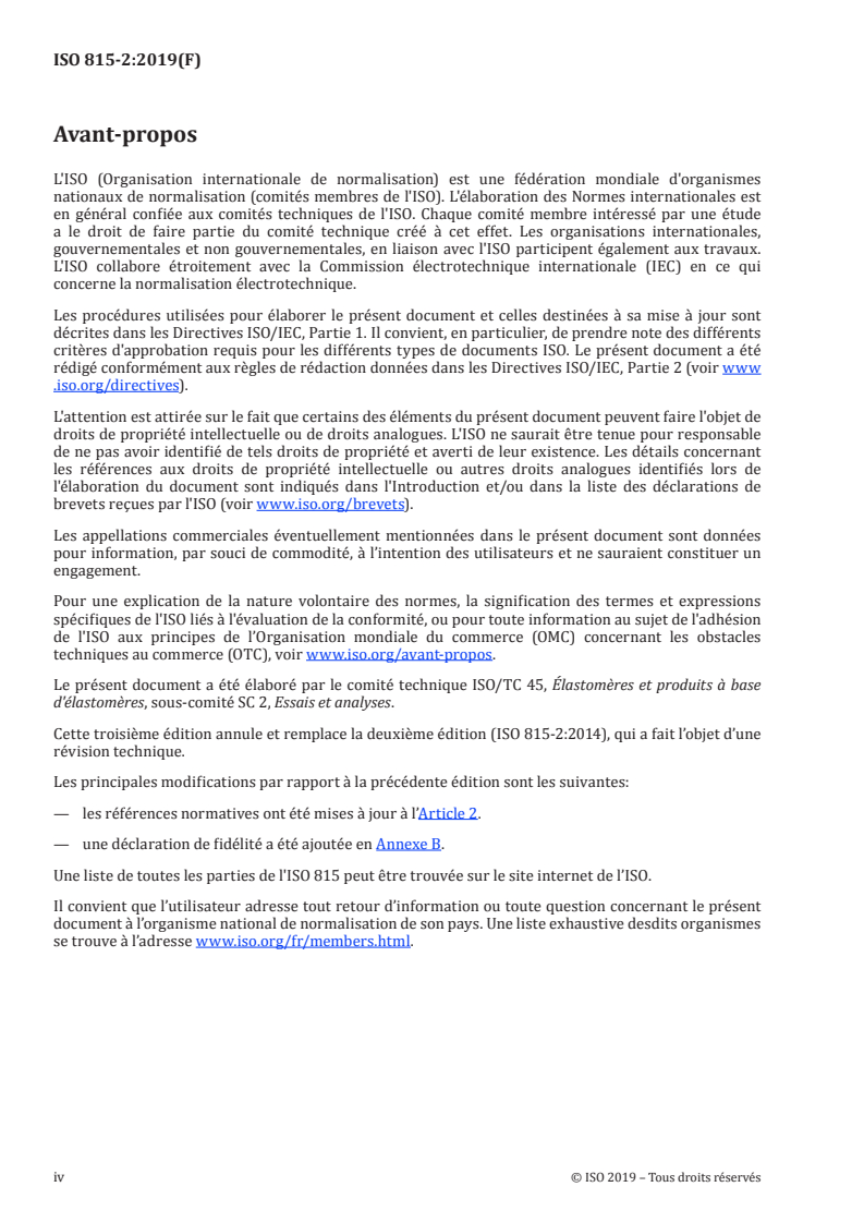 ISO 815-2:2019 ISO 815-2:2019 - Caoutchouc vulcanisé ou thermoplastique — Détermination de la déformation rémanente après compression — Partie 2: À basses températures/26/2019 - Page 4 preview