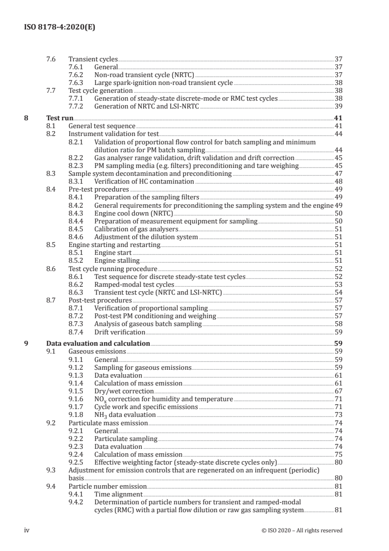 ISO 8178-4:2020 ISO 8178-4:2020 - Reciprocating internal combustion engines — Exhaust emission measurement — Part 4: Steady-state and transient test cycles for different engine applications/24/2020 - Page 4 preview