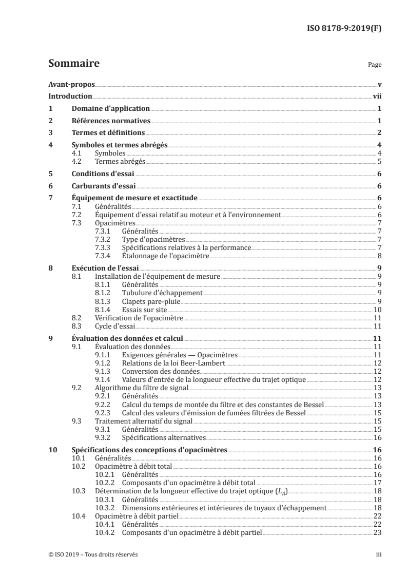 ISO 8178-9:2019 ISO 8178-9:2019 - Moteurs alternatifs à combustion interne — Mesurage des émissions de gaz d'échappement — Partie 9: Cycles et procédures d'essai pour le mesurage au banc d'essai des émissions de fumées de gaz d'échappement des moteurs alternatifs à combustion interne à allumage par compression fonctionnant en régime transitoire/22/2019 - Page 3 preview
