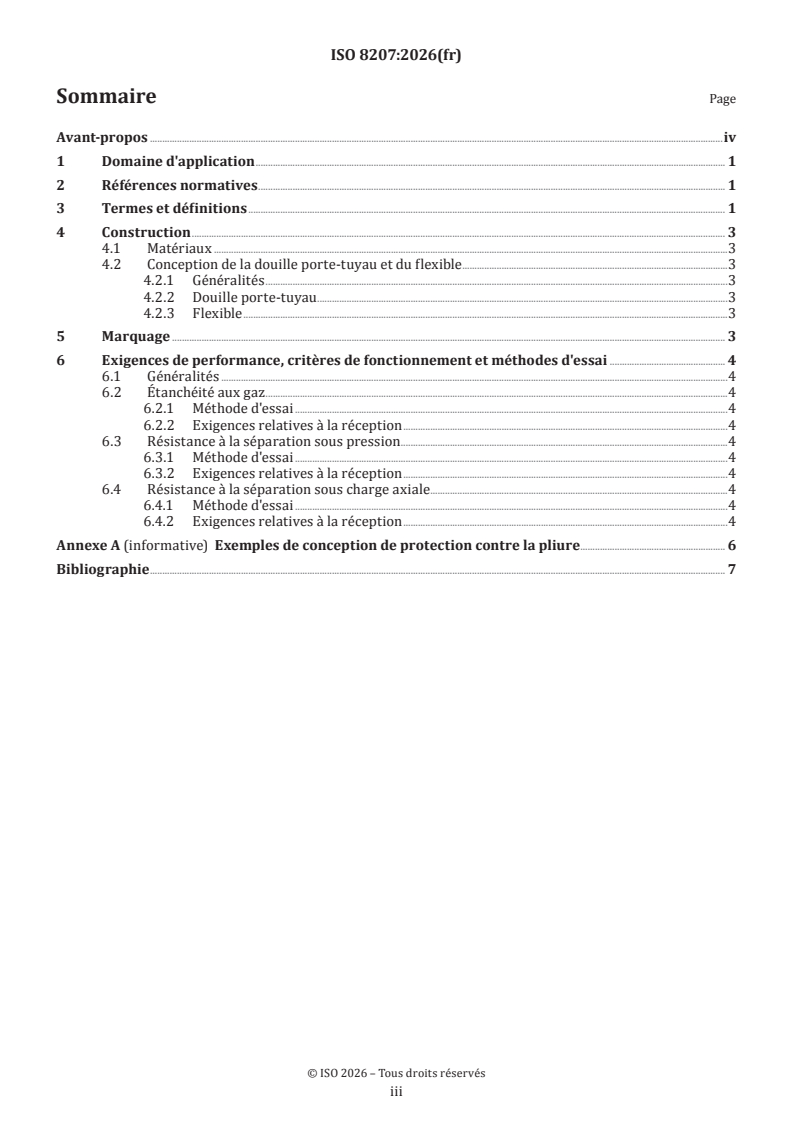 ISO 8207:2026 ISO 8207:2026 - Matériel de soudage au gaz — Spécifications relatives aux flexibles pour matériel de soudage, coupage et techniques connexes - Page 3 preview