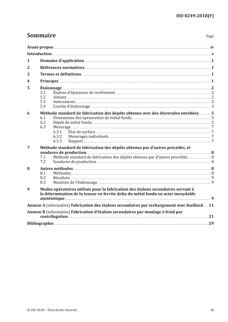 ISO 8249:2018 ISO 8249:2018 - Soudage — Détermination de l'indice de ferrite (FN) dans le métal fondu en acier inoxydable austénitique et duplex ferritique-austénitique au chrome-nickel/10/2018 - Page 3 preview