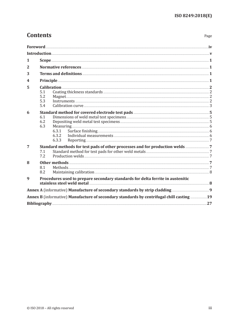ISO 8249:2018 ISO 8249:2018 - Welding — Determination of Ferrite Number (FN) in austenitic and duplex ferritic-austenitic Cr-Ni stainless steel weld metals/10/2018 - Page 3 preview