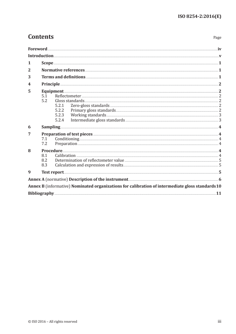ISO 8254-2:2016 ISO 8254-2:2016 - Paper and board — Measurement of specular gloss — Part 2: 75 degree gloss with a parallel beam, DIN method/30/2016 - Page 3 preview