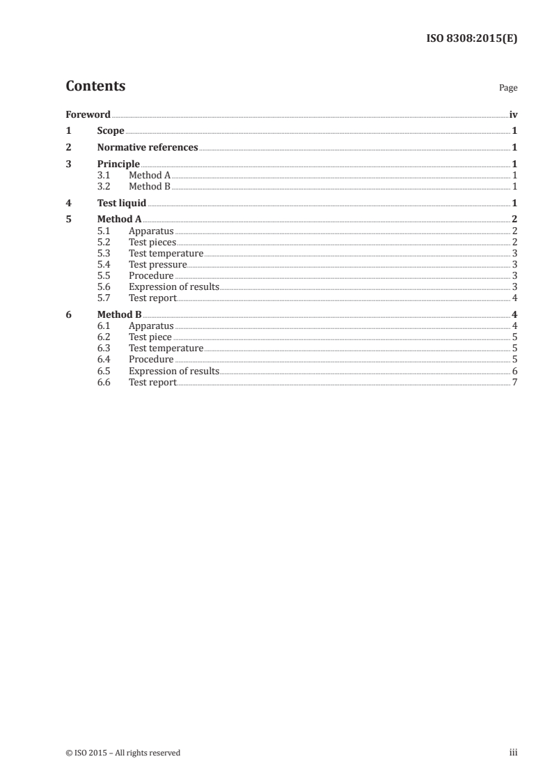 ISO 8308:2015 ISO 8308:2015 - Rubber and plastics hoses and tubing — Determination of transmission of liquids through hose and tubing walls/27/2015 - Page 3 preview