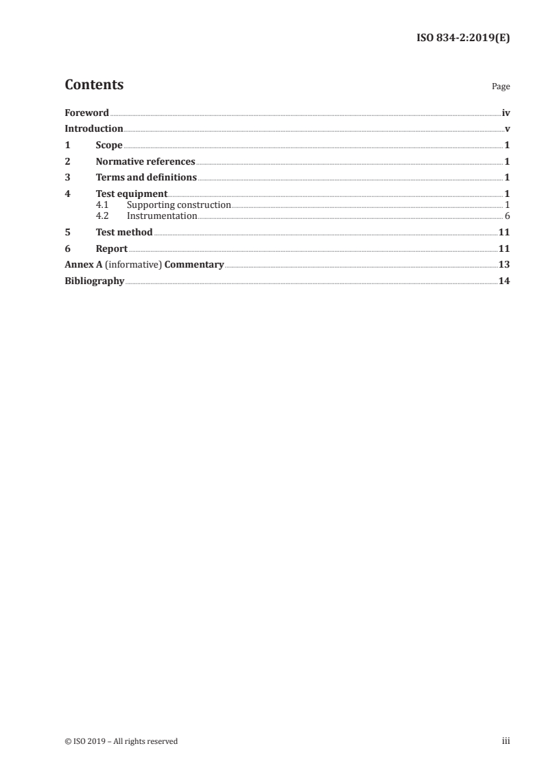 ISO 834-2:2019 ISO 834-2:2019 - Fire-resistance tests — Elements of building construction — Part 2: Requirements and recommendations for measuring furnace exposure on test samples/20/2019 - Page 3 preview