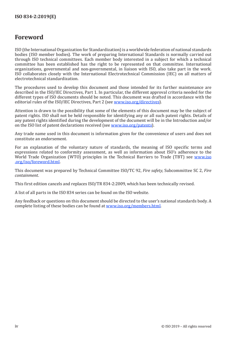 ISO 834-2:2019 ISO 834-2:2019 - Fire-resistance tests — Elements of building construction — Part 2: Requirements and recommendations for measuring furnace exposure on test samples/20/2019 - Page 4 preview