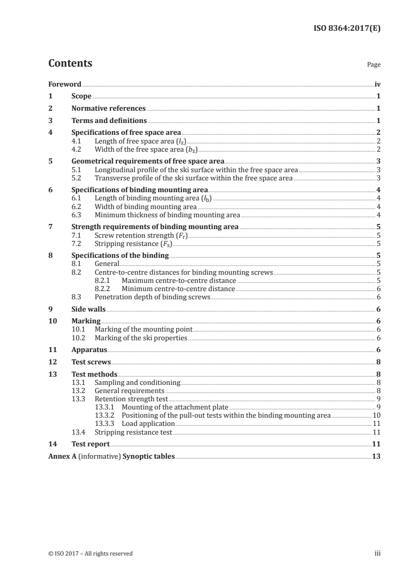 ISO 8364:2017 ISO 8364:2017 - Alpine skis and bindings — Binding mounting area — Requirements and test methods/8/2017 - Page 3 preview