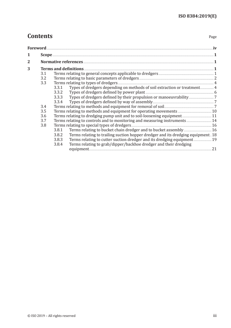 ISO 8384:2019 ISO 8384:2019 - Ships and marine technology — Dredgers — Vocabulary/16/2019 - Page 3 preview