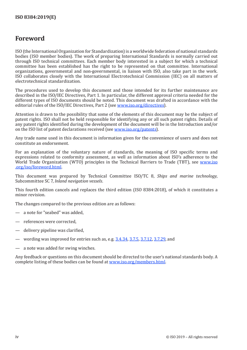 ISO 8384:2019 ISO 8384:2019 - Ships and marine technology — Dredgers — Vocabulary/16/2019 - Page 4 preview