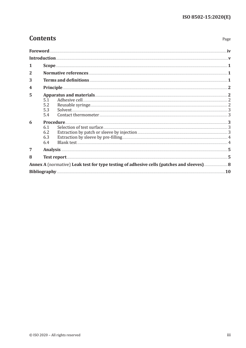 ISO 8502-15:2020 ISO 8502-15:2020 - Preparation of steel substrates before application of paints and related products — Tests for the assessment of surface cleanliness — Part 15: Extraction of soluble contaminants for analysis by acid extraction/10/2020 - Page 3 preview