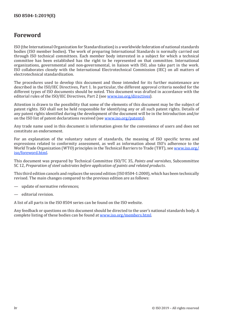 ISO 8504-1:2019 ISO 8504-1:2019 - Preparation of steel substrates before application of paints and related products — Surface preparation methods — Part 1: General principles
Released:10/31/2019 - Page 4 preview
