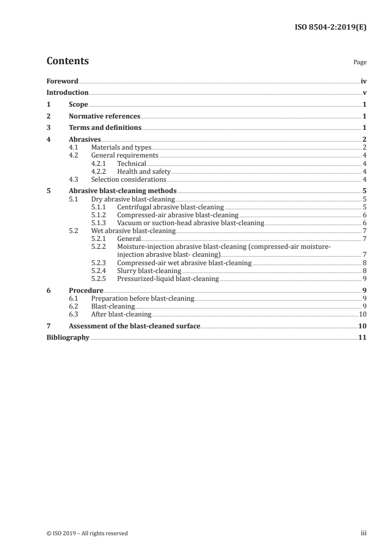 ISO 8504-2:2019 ISO 8504-2:2019 - Preparation of steel substrates before application of paints and related products — Surface preparation methods — Part 2: Abrasive blast-cleaning/31/2019 - Page 3 preview