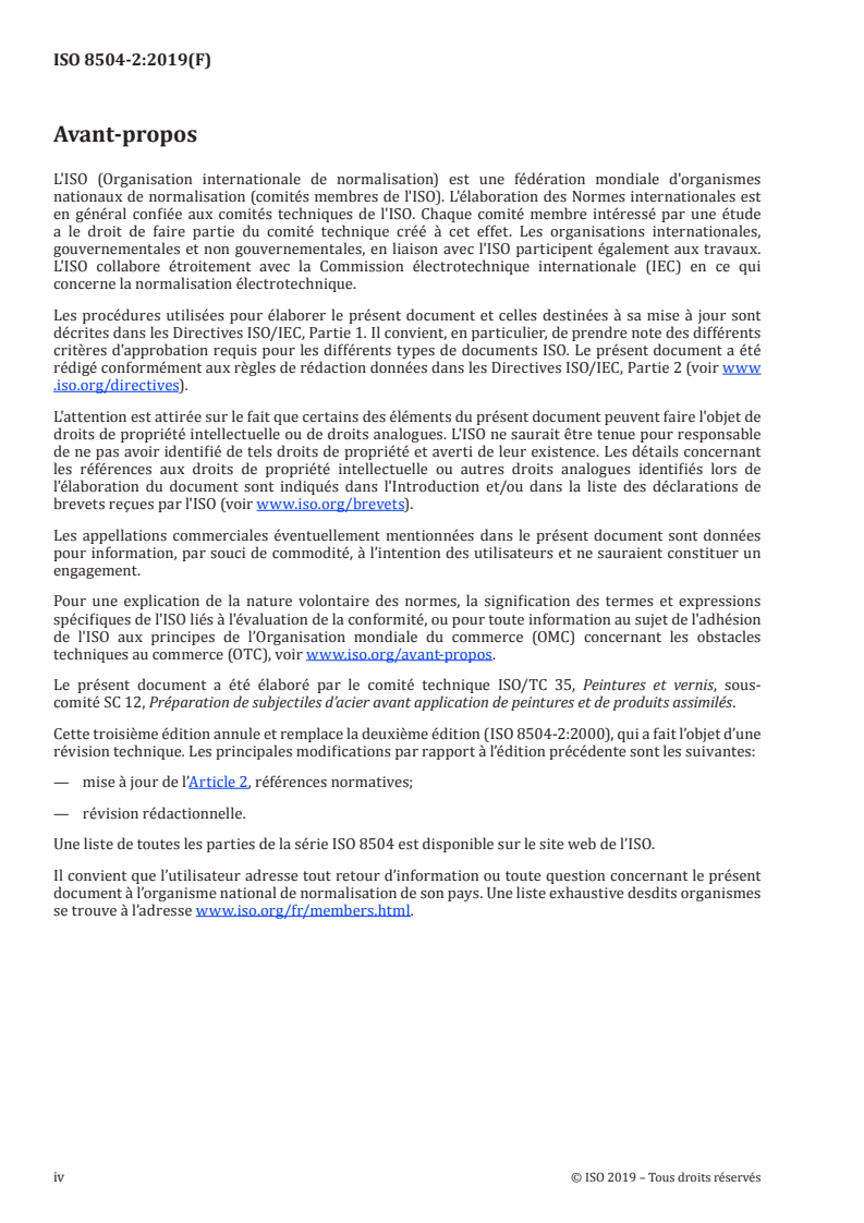 ISO 8504-2:2019 ISO 8504-2:2019 - Préparation des subjectiles d'acier avant application de peintures et de produits assimilés — Méthodes de préparation des subjectiles — Partie 2: Décapage par projection d'abrasif/31/2019 - Page 4 preview