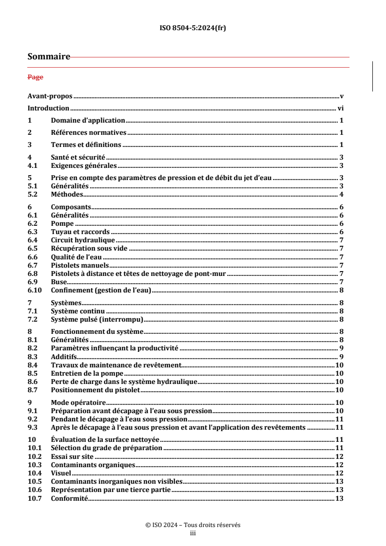 ISO 8504-5:2024 REDLINE ISO 8504-5:2024 - Préparation des subjectiles d'acier avant application de peintures et de produits assimilés — Méthodes de préparation des subjectiles — Partie 5: Nettoyage au jet d'eau - Page 3 preview