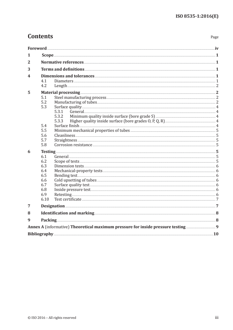 ISO 8535-1:2016 ISO 8535-1:2016 - Diesel engines — Steel tubes for high-pressure fuel injection pipes — Part 1: Requirements for seamless cold-drawn single-wall tubes/28/2016 - Page 3 preview