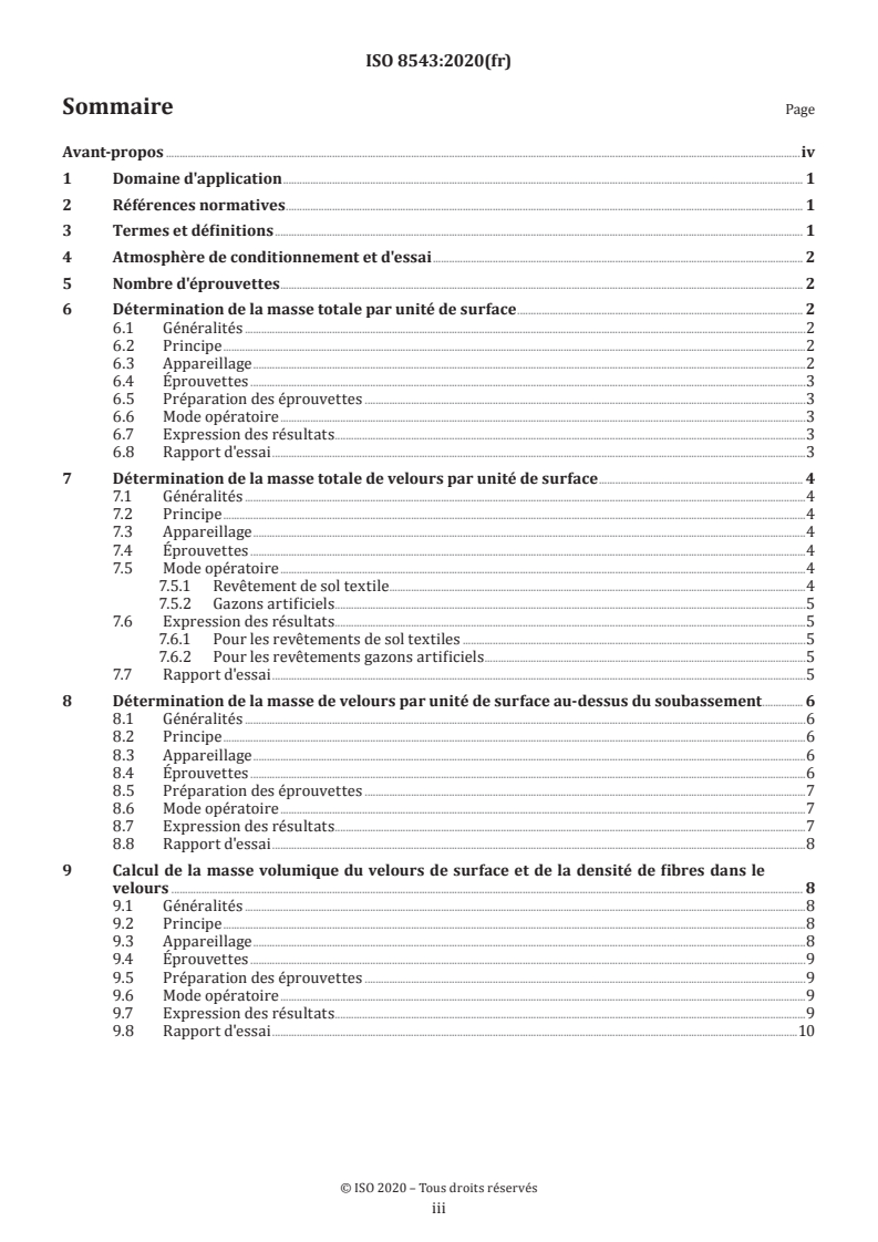 ISO 8543:2020 ISO 8543:2020 - Revêtements de sol textiles — Méthodes de détermination de la masse - Page 3 preview