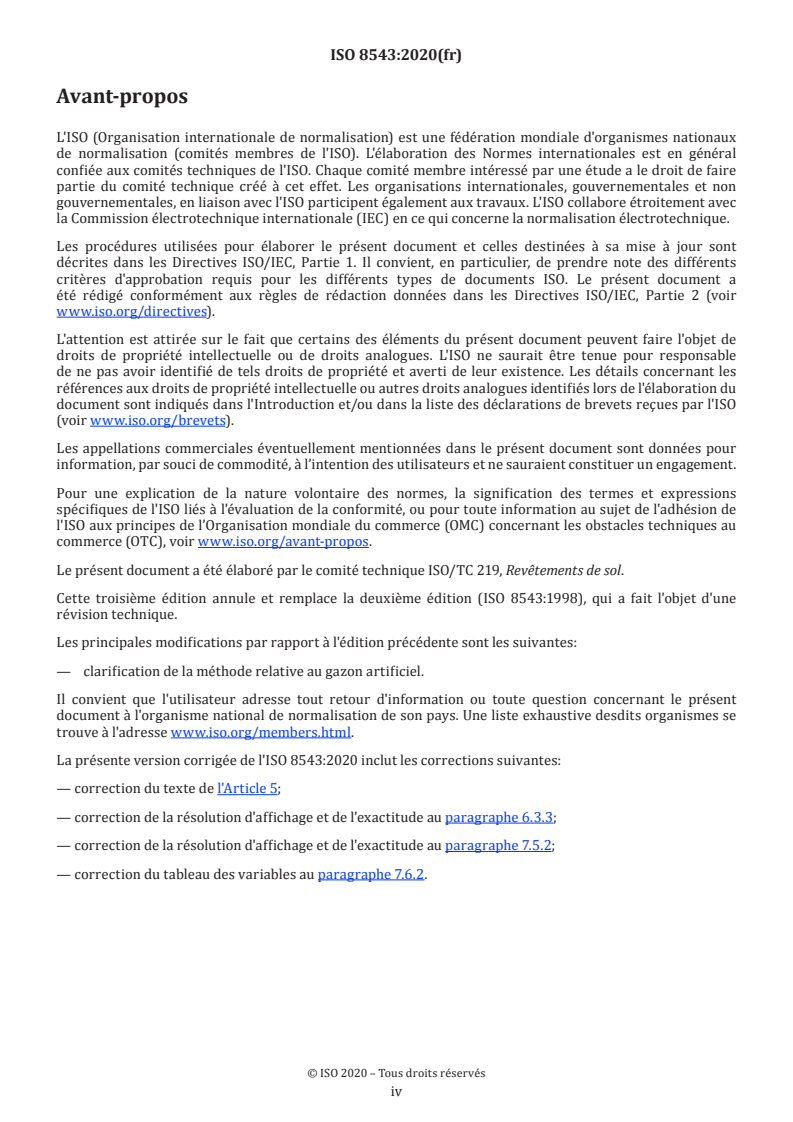 ISO 8543:2020 ISO 8543:2020 - Revêtements de sol textiles — Méthodes de détermination de la masse - Page 4 preview