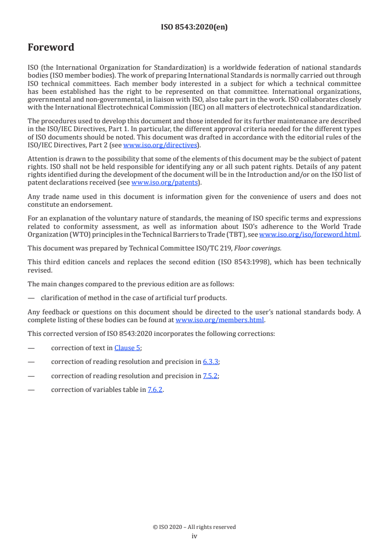ISO 8543:2020 ISO 8543:2020 - Textile floor coverings — Methods for determination of mass - Page 4 preview